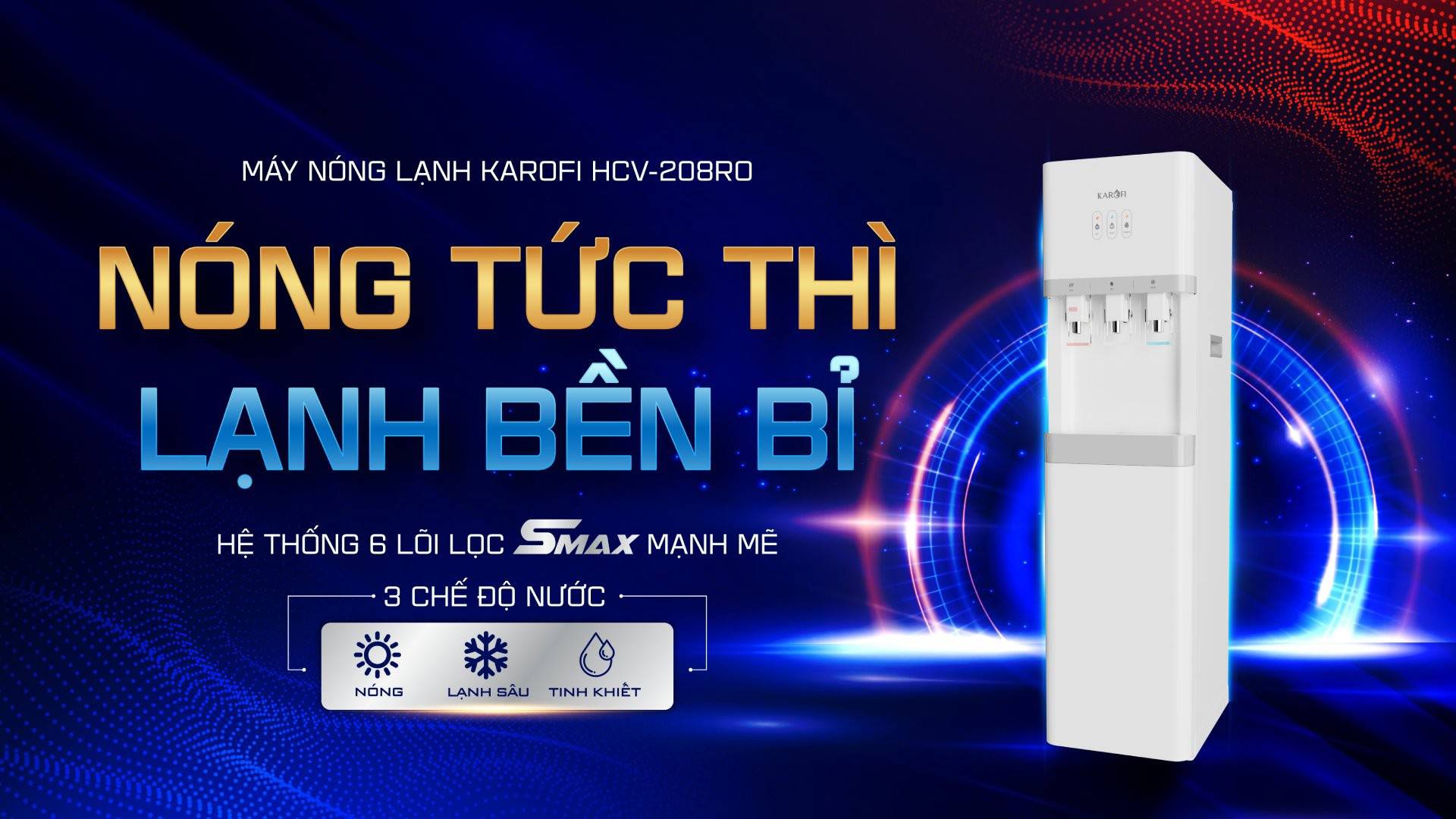 Cây nước nóng lạnh Kangaroo HCV208RO